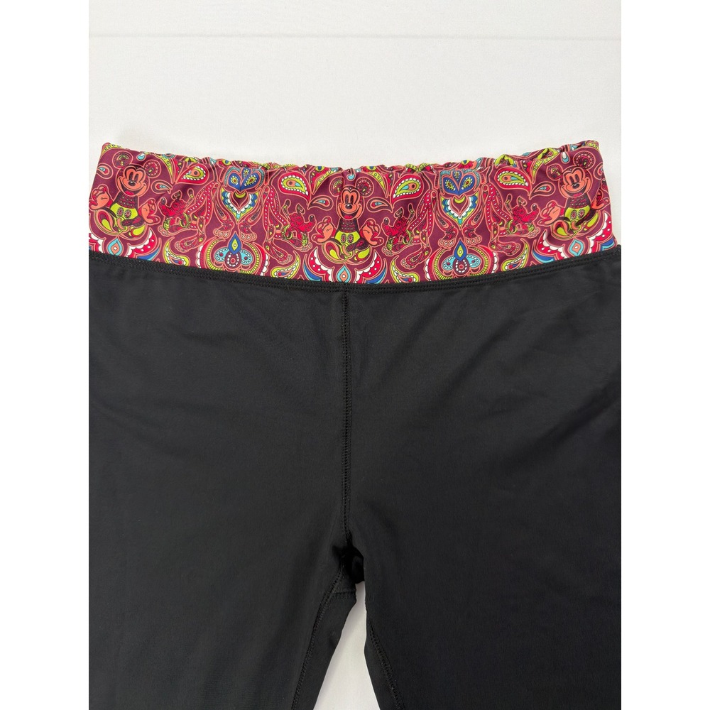 Vintage Disney Parks Mickey Mouse Paisley Waistband Cropped Leggings Medium - Picture 4 of 6